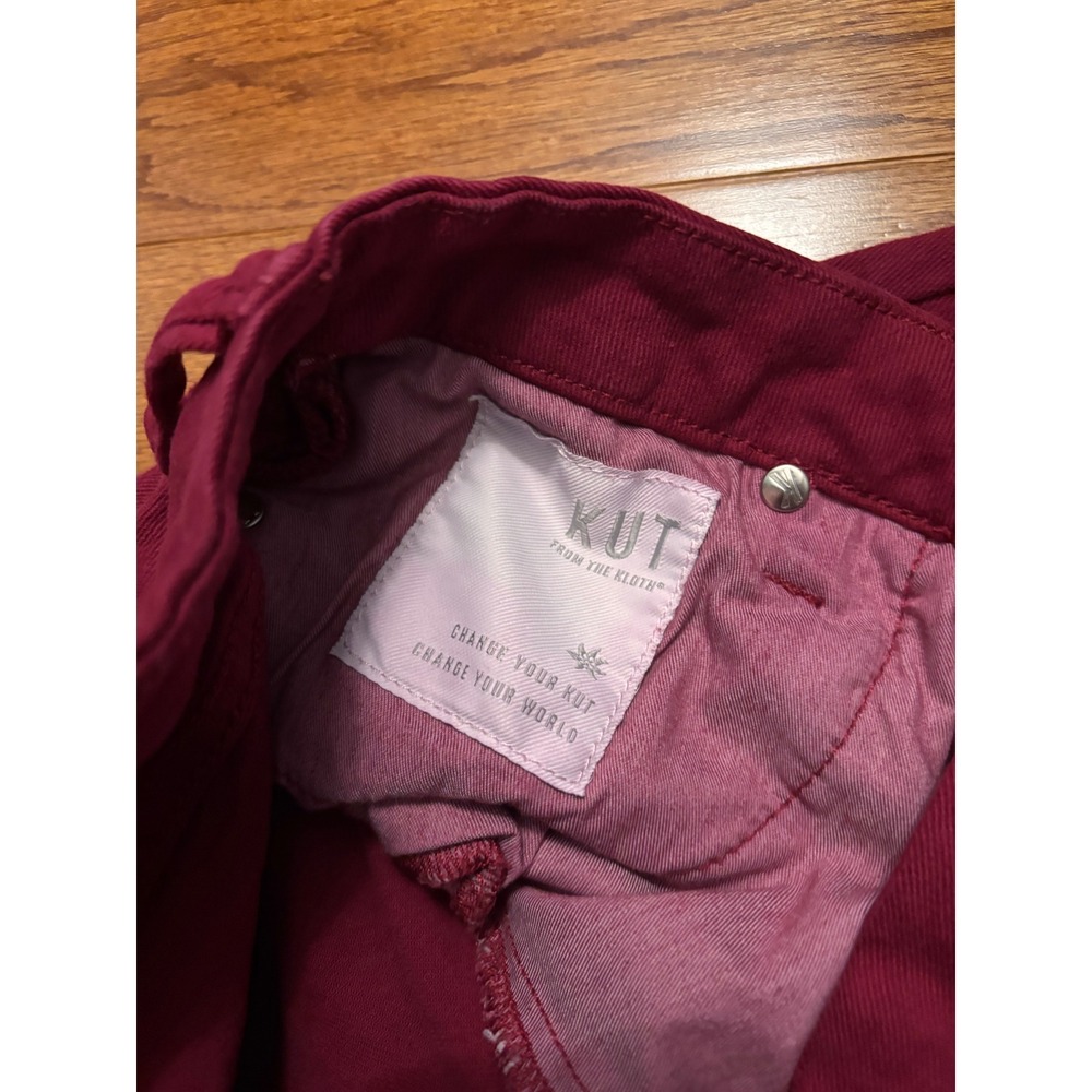 Kut From The Kloth Pink High Rise Meg Fab Ab Wide Leg Jeans Size 4 - Picture 7 of 11